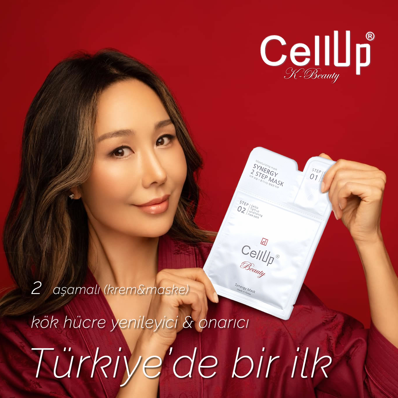 CellUp® K-Beauty 2 Aşamalı Kök Hücre Yenileyici Egsozom Yüz Maskesi Kore'den Sonra Şimdi Türkiye'de